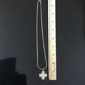 Jerusalem crusaders cross on 17 inch chain sterling silver
